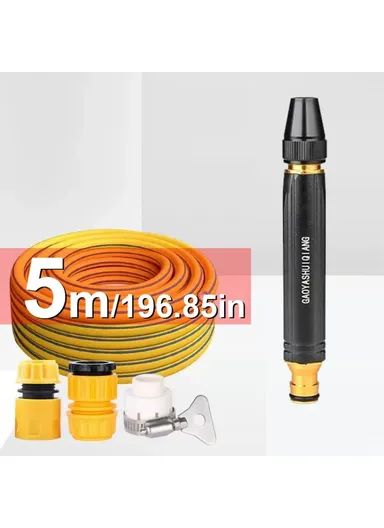 High Pressure Car Wash Spray Nozzle Vehicle Cleaning Watering Flushing Spray Gun with 5m Water Hose