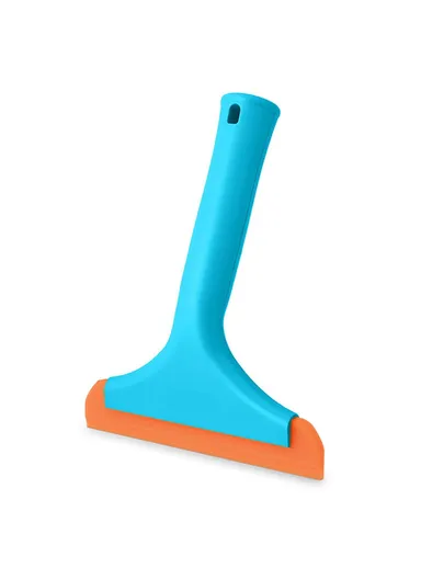 Long Handle Rubber Blade Squeegee, Water Wiper Shower Squeegee for Car Windshield Window - Sky Blue