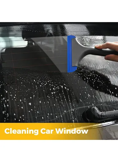 Long Handle Rubber Blade Squeegee, Water Wiper Shower Squeegee for Car Windshield Window - Sky Blue