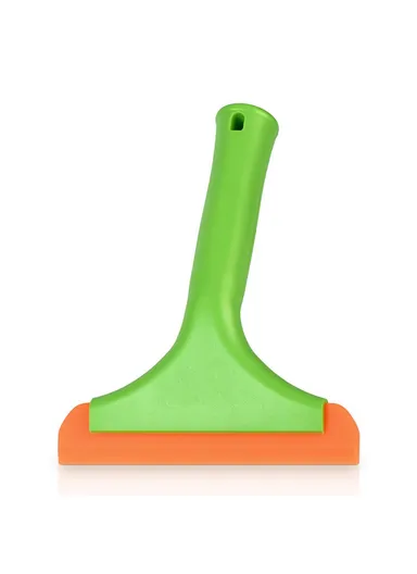 Long Handle Rubber Blade Squeegee, Water Wiper Shower Squeegee for Car Windshield Window - Grass Green