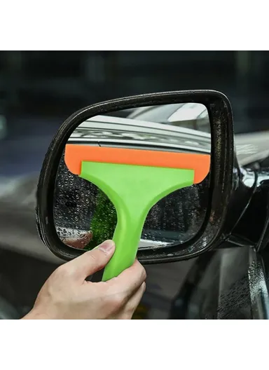 Long Handle Rubber Blade Squeegee, Water Wiper Shower Squeegee for Car Windshield Window - Grass Green
