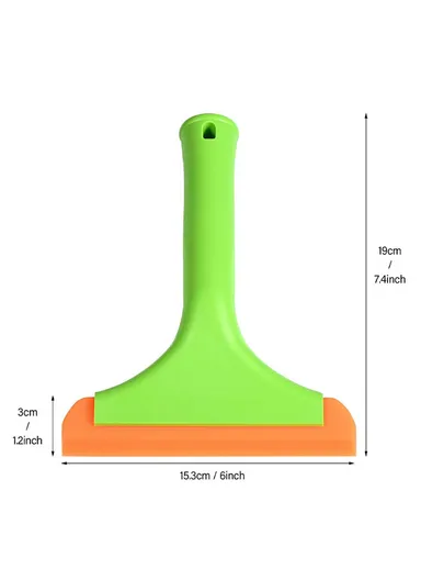Long Handle Rubber Blade Squeegee, Water Wiper Shower Squeegee for Car Windshield Window - Grass Green