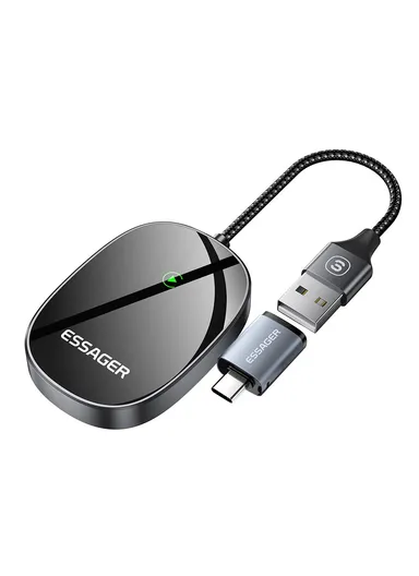 Aluminum Alloy &amp; Glass WiFi 5G Module Wireless CarPlay Dongle Adapter BY960