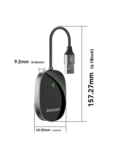 Aluminum Alloy &amp; Glass WiFi 5G Module Wireless CarPlay Dongle Adapter BY960