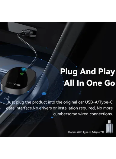 Aluminum Alloy &amp; Glass WiFi 5G Module Wireless CarPlay Dongle Adapter BY960