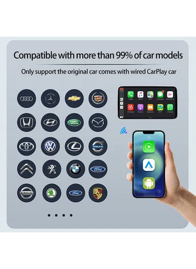 Wireless Car Play Adapter Box for Wired Car Systems Bluetooth-compatible 5.0 WiFi 5.8G Quad-Core A53 Processor FB3