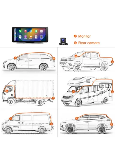 6.86-inch HD Display Portable Car Player Reversing Video Car Audio Player with Bluetooth Support &amp; FM Function W510-1