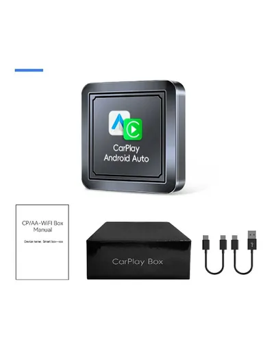 2-in-1 Wired to Wireless CarPlay Android Auto Adapter Bluetooth-compatible 5.0 Smart Box Q1S