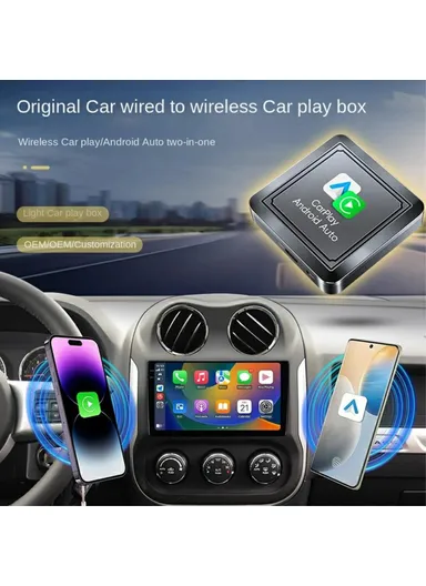 2-in-1 Wired to Wireless CarPlay Android Auto Adapter Bluetooth-compatible 5.0 Smart Box Q1S
