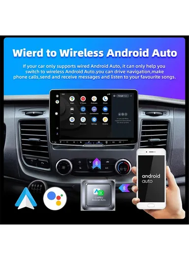 2-in-1 Wired to Wireless CarPlay Android Auto Adapter Bluetooth-compatible 5.0 Smart Box Q1S