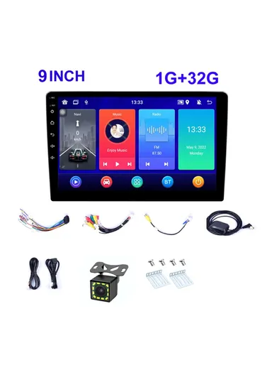 9-inch Android 12 Car GPS Stereo Wireless CarPlay 1+32GB Car Radio with 12LED Backup Camera R-903D