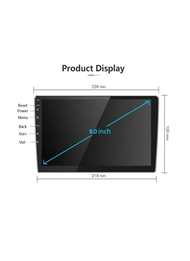 9-inch 1+16GB Wireless Car Stereo with CarPlay, Android 12, 1080P Camera &amp; GPS Navigation R-903A