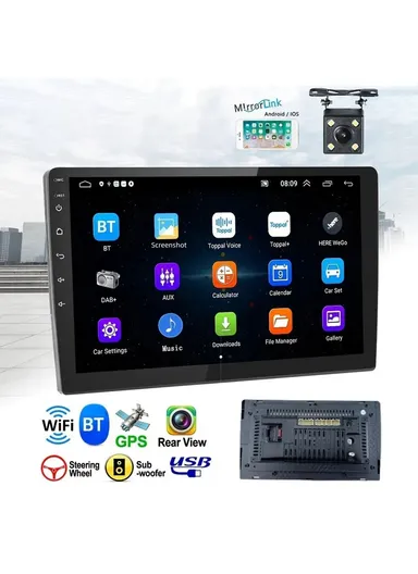 10-inch Car Central Control Display Screen WiFi &amp; Bluetooth-Compatible Android 12 Multimedia Player 1+32GB