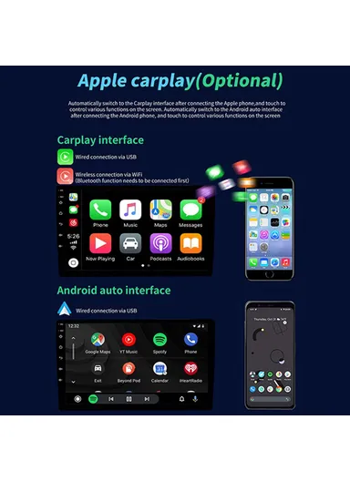 9-inch Car Central Control Display Screen WiFi &amp; Bluetooth-Compatible Android 12 Multimedia Player 1+32GB