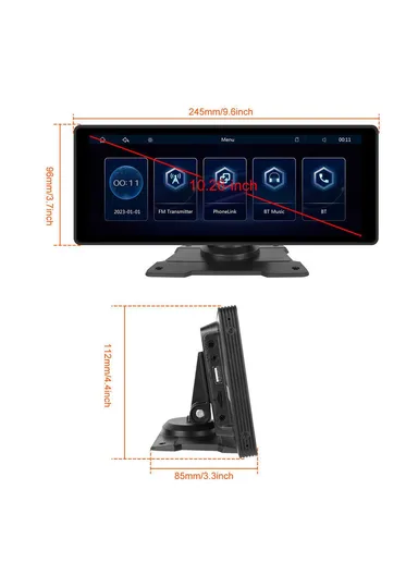 10.26-inch Portable Car Display Wireless Car Play Android Auto MP5 Player GPS Navigation System W509