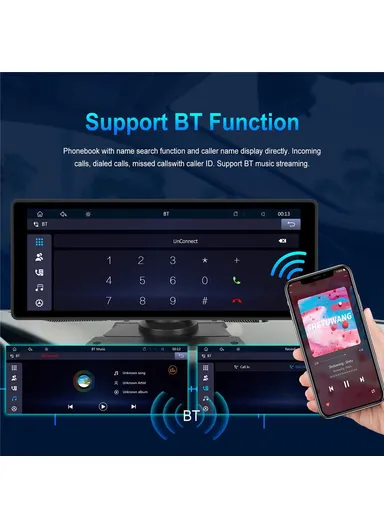10.26-inch Portable Car Display Wireless Car Play Android Auto MP5 Player GPS Navigation System W509