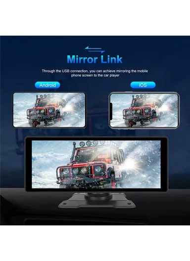 10.26-inch Portable Car Display Wireless Car Play Android Auto MP5 Player GPS Navigation System W509