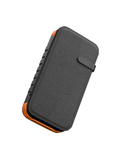 Fast Charging Power Bank Digital Display Foldable Solar Charger Outdoor Portable Battery XN-830S - Black / Orange