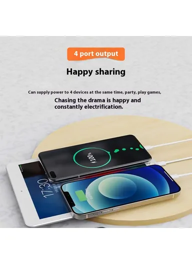 Fast Charging Power Bank Digital Display Foldable Solar Charger Outdoor Portable Battery XN-830S - Black / Orange