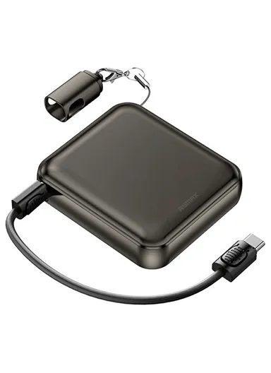 22.5W Mini Fast Charging Power Bank 10000mAh Aluminum Alloy Portable Charger with Lanyard - Dark Grey FCP-9 