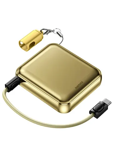 22.5W Mini Fast Charging Power Bank 10000mAh Aluminum Alloy Portable Charger with Lanyard - Gold FCP-9