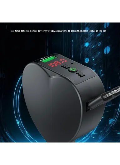 3 in 1 Super Fast Car Charger MP3 Player with Bluetooth, Voltage Monitor, Hands-Free Call, FM &amp; Type-C + Lightning Retractable Cables Y2