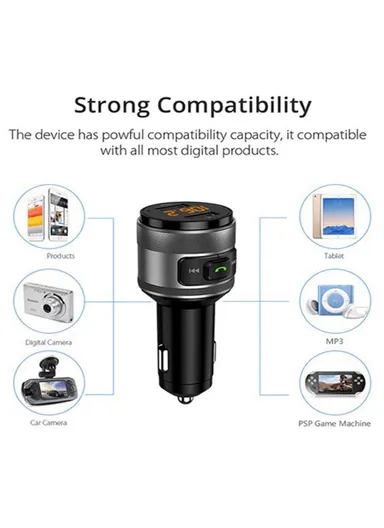 Mini Dual USB QC3.0 Car Charger FM Transmitter Hands-free Call Bluetooth-compatible MP3 Music Player C57