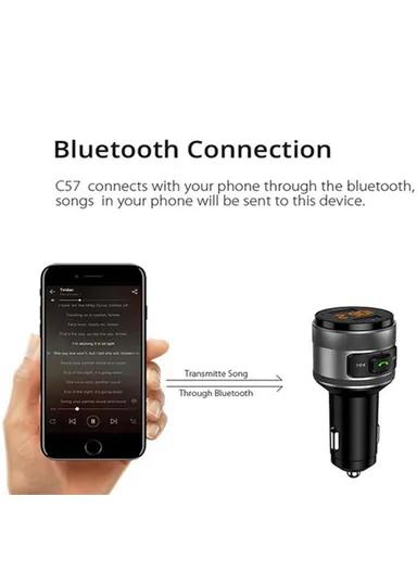 Mini Dual USB QC3.0 Car Charger FM Transmitter Hands-free Call Bluetooth-compatible MP3 Music Player C57
