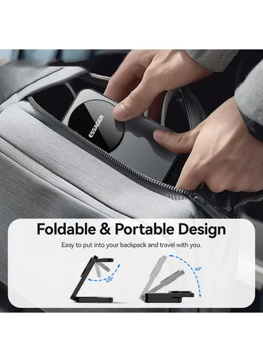 15W Desktop 3-in-1 Magnetic Wireless Charger for Phone, Earphone, Smart Watch Foldable Charging Station