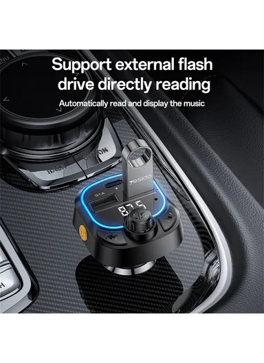 Car Charger MP3 Player with Bluetooth 5.3, FM Transmission &amp; Hands Free Calling Y70