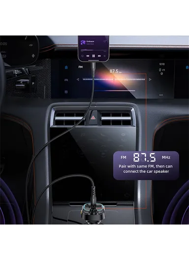 Car Charger MP3 Player with Bluetooth 5.3, FM Transmission &amp; Hands Free Calling Y70