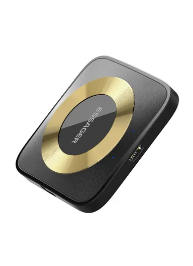 15W Portable Charging Pad Mini Size Magnetic Wireless Charger for Apple Watch iPhone AirPods - Black