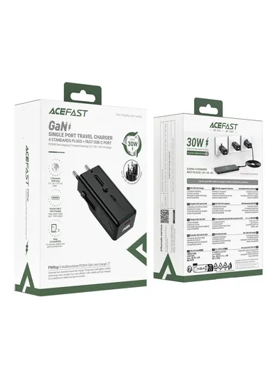 PD 30W Single USB-C GaN Charger Multi-Function Adapter Z7 - EU / UK / US / AU Plug