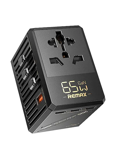 65W GaN Fast Charger 1A+4C Multi Port Adapter For Multiple Devices RP-U191