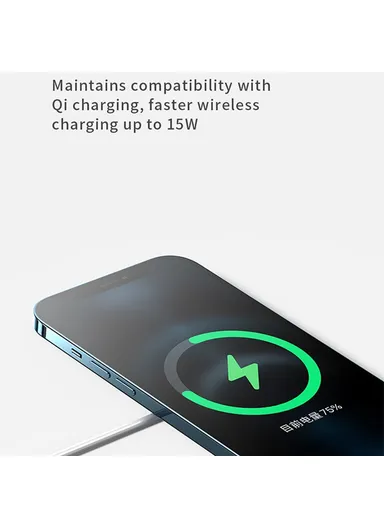 Magnetic Wireless Charger Round Phone Charging Pad with Type-C Cable W009 