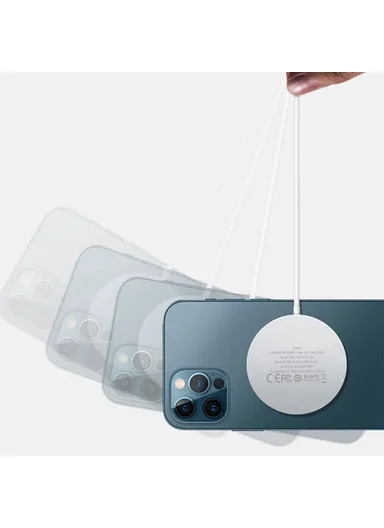 Magnetic Wireless Charger Round Phone Charging Pad with Type-C Cable W009 