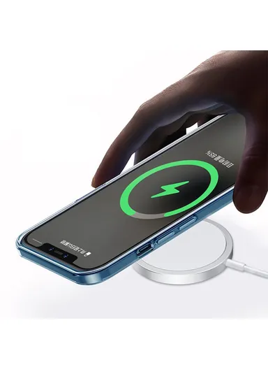 Magnetic Wireless Charger Round Phone Charging Pad with Type-C Cable W009 