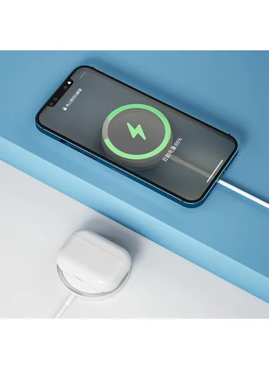Magnetic Wireless Charger Round Phone Charging Pad with Type-C Cable W009 
