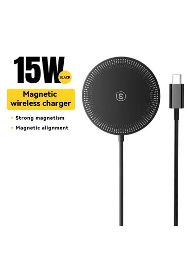 15W ABS Magnetic Wireless Charger Phone Charging Pad For iphone 12, 13 &amp; 14 Series - Black