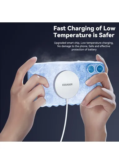 15W ABS Magnetic Wireless Charger Phone Charging Pad For iphone 12, 13 &amp; 14 Series - Black