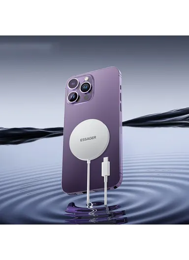 15W ABS Magnetic Wireless Charger Phone Charging Pad For iphone 12, 13 &amp; 14 Series - White