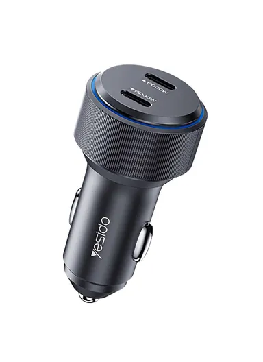 60W High Power Fast Charging Car Charger Dual Output Phone Charger Adapter Y48