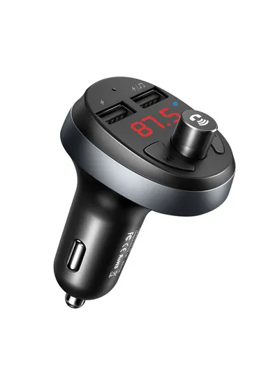 Car Charger Wireless Music Player with FM Radio &amp; Bluetooth CC-6880 - Black