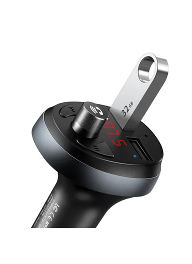 Car Charger Wireless Music Player with FM Radio &amp; Bluetooth CC-6880 - Black