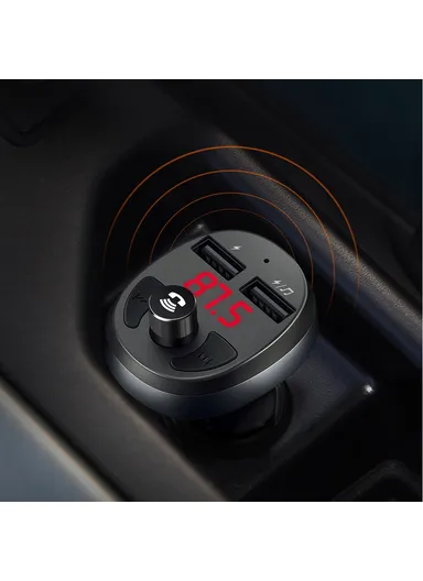 Car Charger Wireless Music Player with FM Radio &amp; Bluetooth CC-6880 - Black