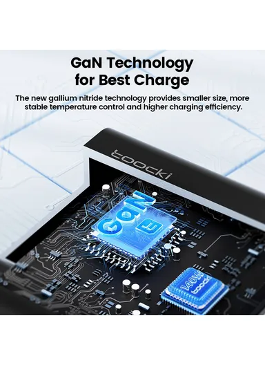 140W GaN Charging Station Travel Desktop Charger 3 Type-C+2 USB-A TCT140-22 - Black / EU Plug