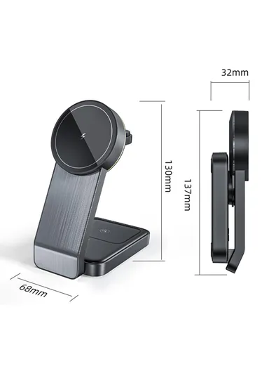 15W Magnetic Wireless Charger Stand Holder Charging Dock Station For Apple 12, 13 ,14, 15, iWatch &amp; AirPods - W79 