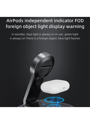 15W Magnetic Wireless Charger Stand Holder Charging Dock Station For Apple 12, 13 ,14, 15, iWatch &amp; AirPods - W79 