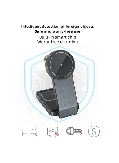 15W Magnetic Wireless Charger Stand Holder Charging Dock Station For Apple 12, 13 ,14, 15, iWatch &amp; AirPods - W79 