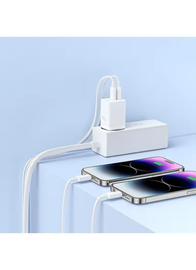 GaN5 Pro Fast Charger Dual Type-C Output 40W Fasting Charging Phone GaN Charger, EU Plug CCGAN40CE-M - White